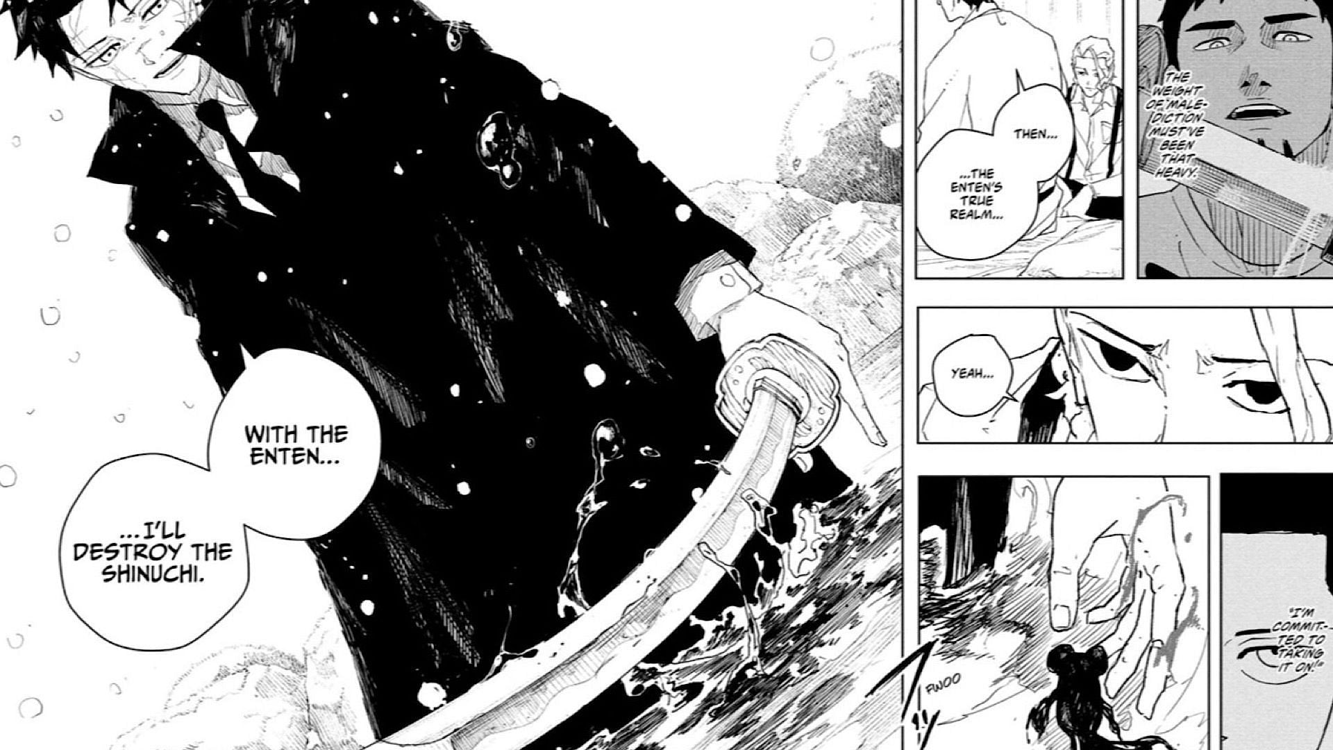 Enten is capable of destroying the Enchanted Blades (Image via Shueisha)